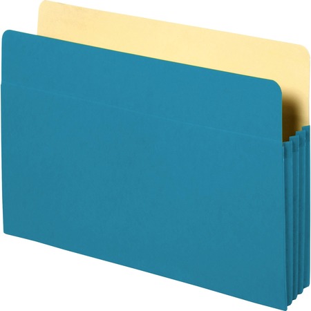 BUSINESS SOURCE Colored Expanding File Pockets Letter Blue 26550